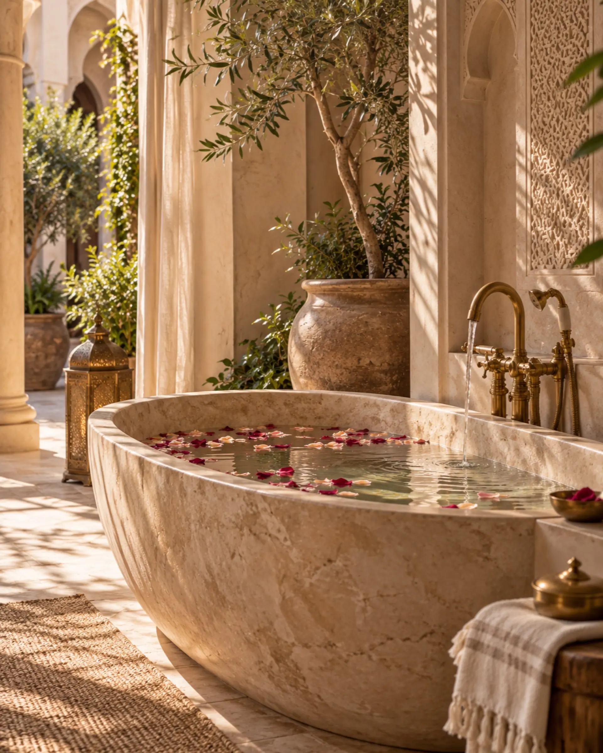 Rose petal bath