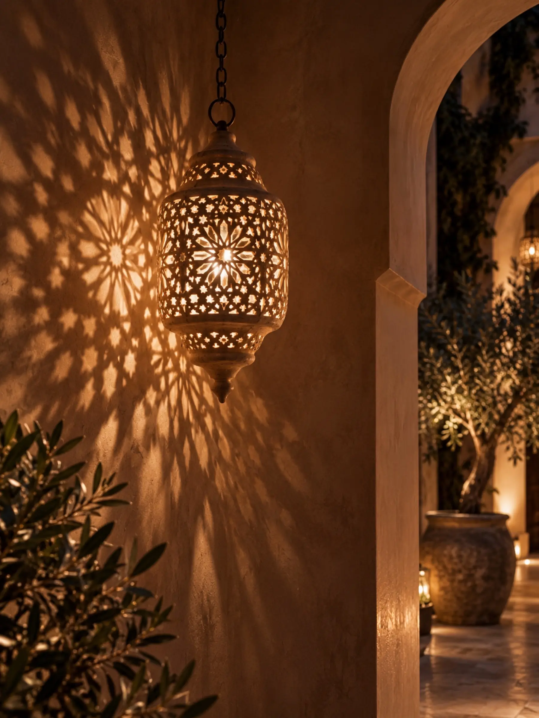 Lantern light at night