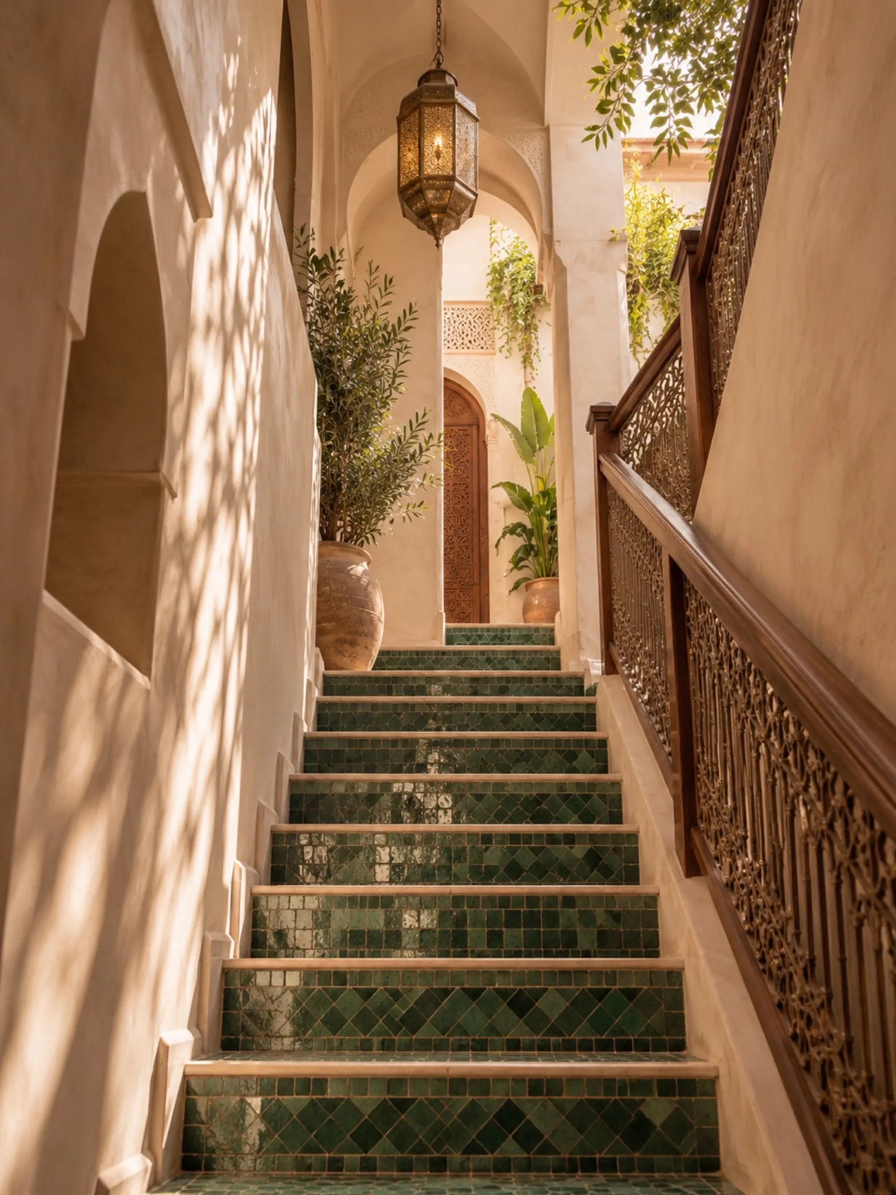 Zellige staircase in the riad